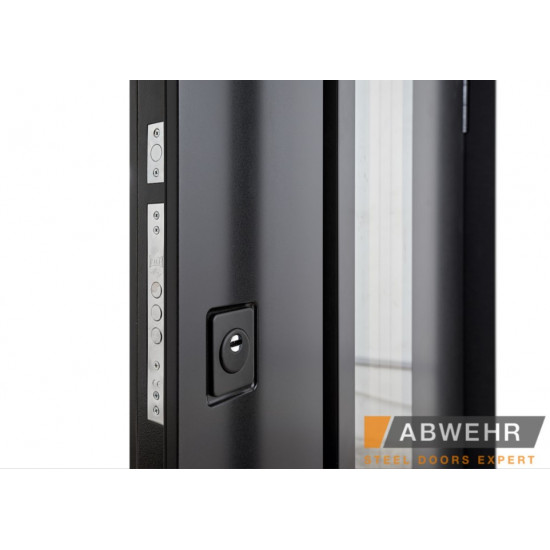 Вхідні двері полуторні ABWEHR Ufo Black для вулиці