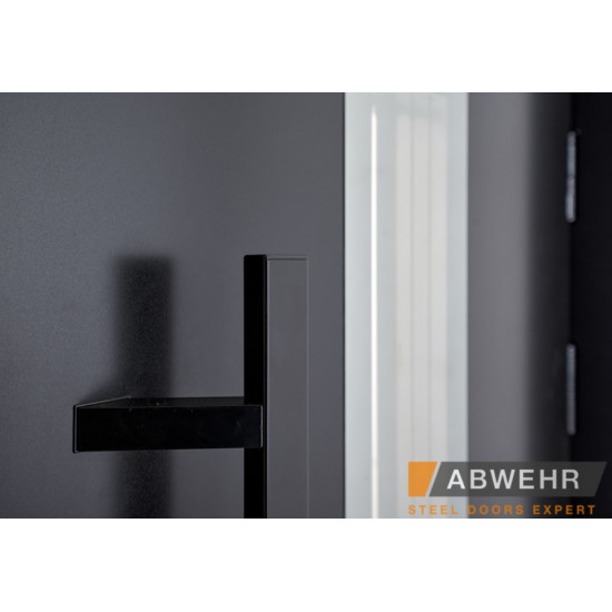 Вхідні двері полуторні ABWEHR Ufo Black для вулиці