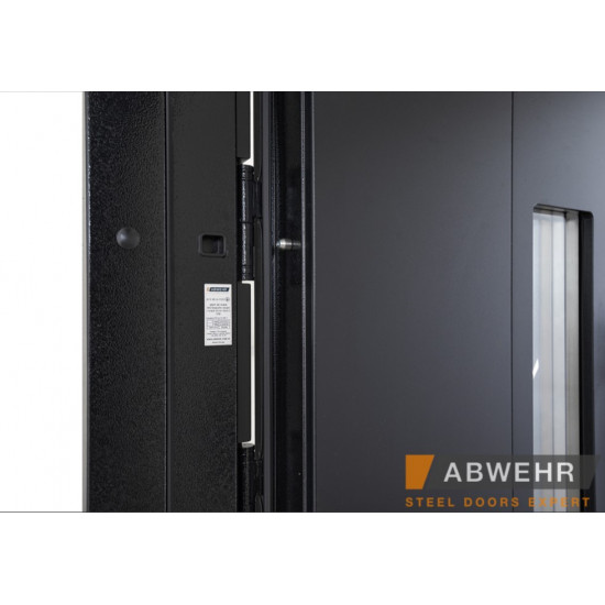 Вхідні двері полуторні ABWEHR Ufo Black для вулиці